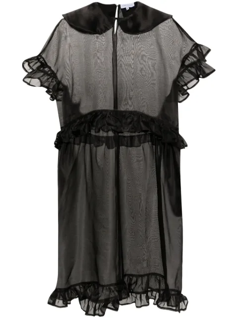 Ioana Ciolacu Dahlia ruffled dress Black IC24DR05