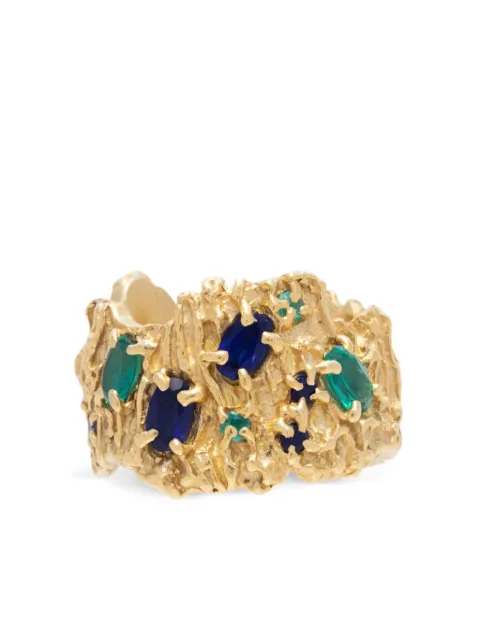 LOVENESS LEE Shitake ring Gold SHITAKESAPPHIREEMERALDRING