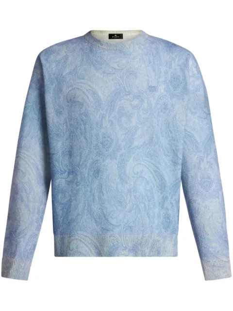 ETRO paisley intarsia-knit jumper Blue MRKF0075AK349