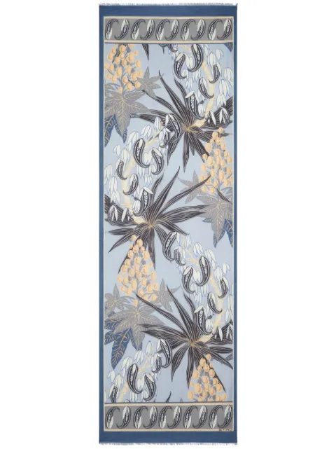ETRO frayed floral-print scarf Blue MATA0007AK401