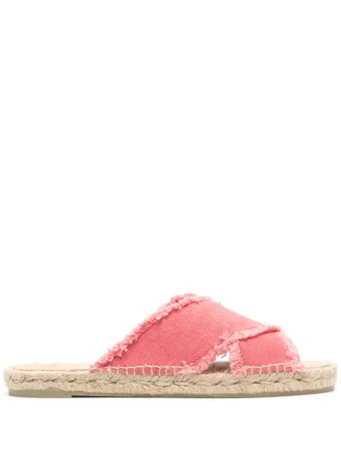 Castañer frayed-detailing canvas espadrilles Pink 021725822