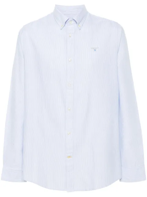 Barbour logo-embroidered striped shirt Blue MSH5303