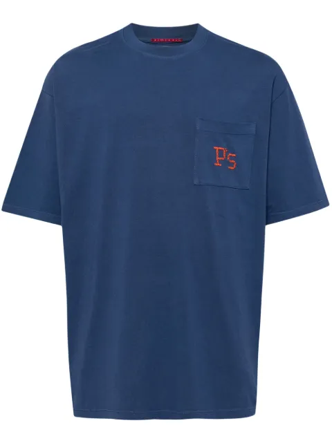 PRESIDENT'S logo-embroidered cotton T-shirt Blue PPU283CG45