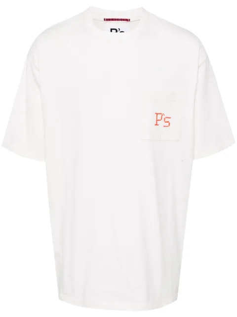 PRESIDENT'S logo-embroidered cotton T-shirt Neutrals PPU283CG45