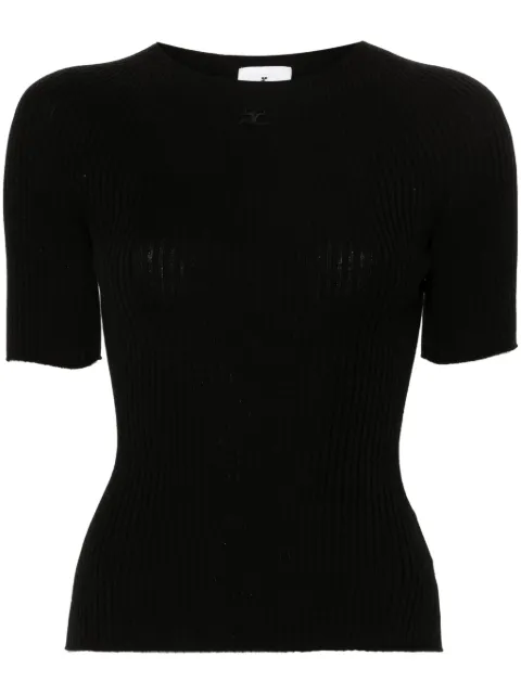 Courrèges Solar ribbed sweater Black 124MPU130FI0049