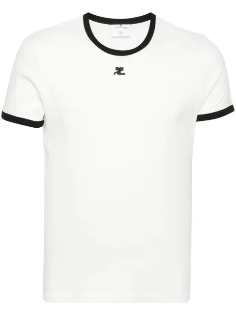 Courrèges Contrast cotton T-shirt White VESJTS020JS0070