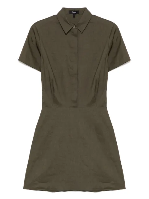 Theory short-sleeved A-line dress Green O0203605