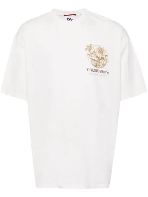 PRESIDENT'S floral-print cotton T-shirt Neutrals PPU285CG50