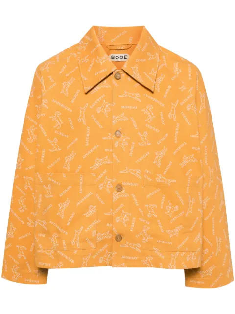 BODE Pooch cotton shirt jacket Yellow MRS24OW008