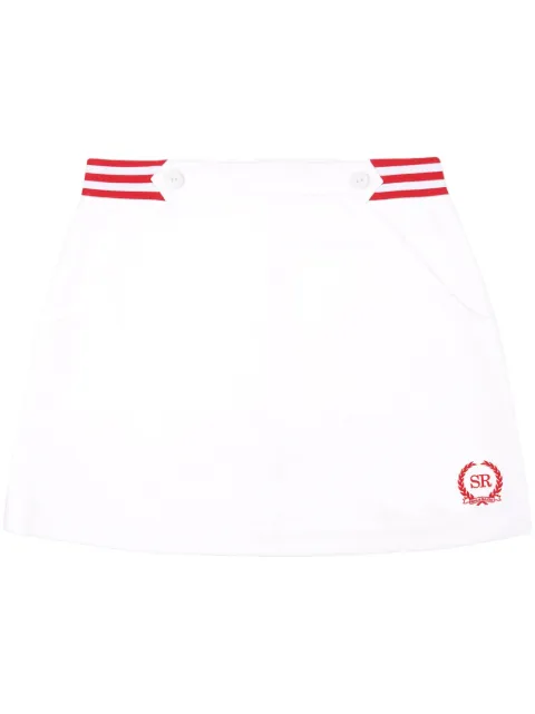 Sporty & Rich Kelly logo-embroidered skirt White SK010S403GW