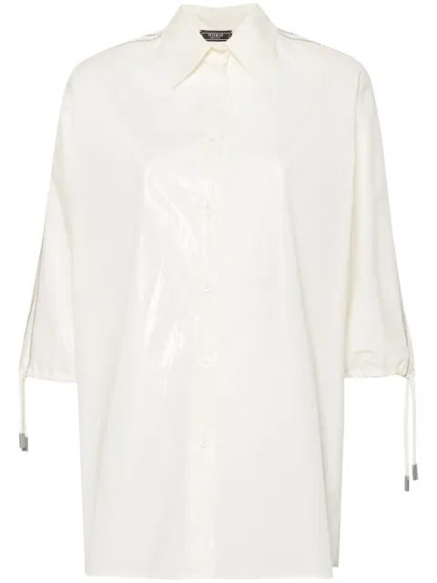 Peserico beaded trim-detail taffeta shirt Neutrals E0631502765