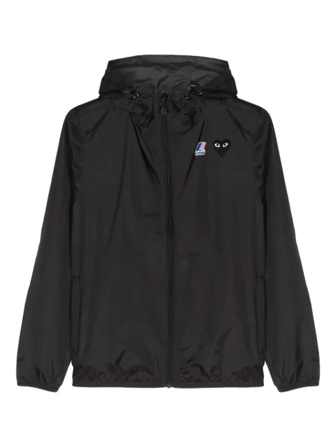 Comme Des Garçons Play x K-Way logo-patch hooded jacket Black AZJ507051
