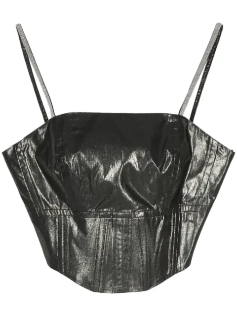Peserico lamé corset crop top Grey E0829702765