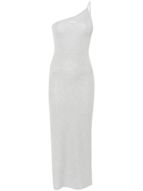 Off-White ribbed-knit lurex midi dress Silver OWDB53IT24FAB0017201
