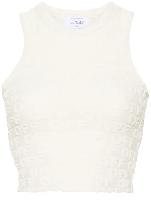 Off-White Rowing terry-cloth crop top Neutrals OWAD25MT24JER0010100