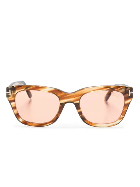 TOM FORD Eyewear tortoiseshell square-frame sunglasses Brown FT0237