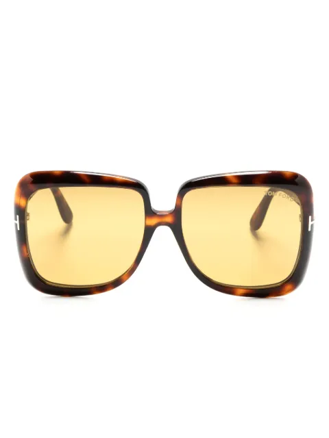 TOM FORD Eyewear oversize-frame sunglasses Brown FT1156