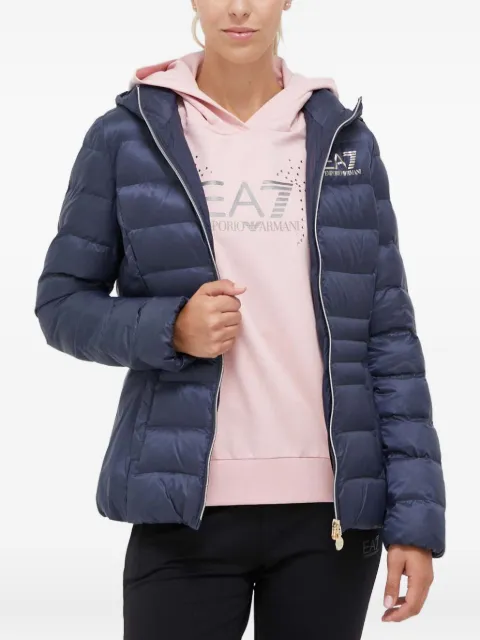 Ea7 Emporio Armani hooded logo jacket Blue 6RTB01TN88Z