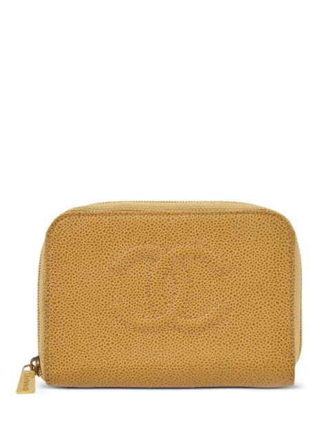 CHANEL Pre-Owned 2000 CC-embossed leather wallet Yellow 6982946