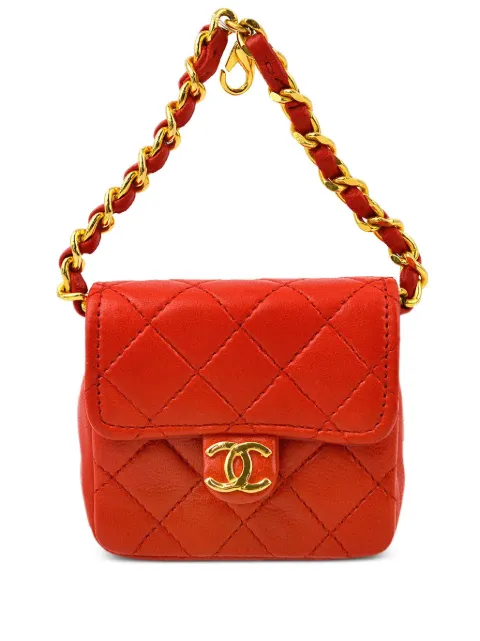 CHANEL Pre-Owned 1990-2000s mini diamond-quilted flap pouch Red 89830OH