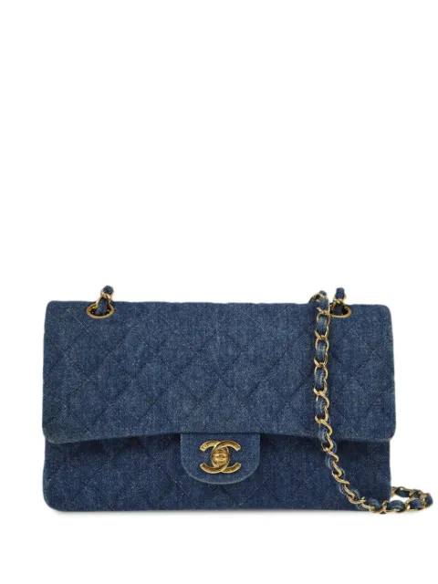 CHANEL Pre-Owned 1998 medium Double Flap shoulder bag Blue 5651586