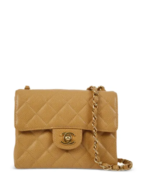 CHANEL Pre-Owned 2003 mini Classic Square Flap shoulder bag Brown 8000596