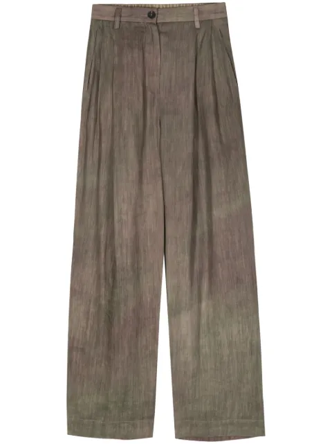 Ziggy Chen dyed wide-leg trousers Neutrals 0W2410502
