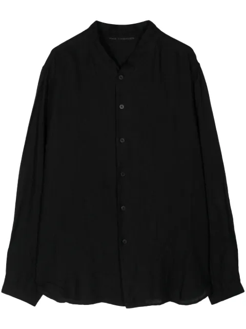 Forme D'expression long-sleeve linen shirt Black US036GBMB