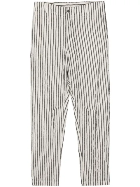 Forme D'expression striped linen-blend tapered trousers White HP035F4ST