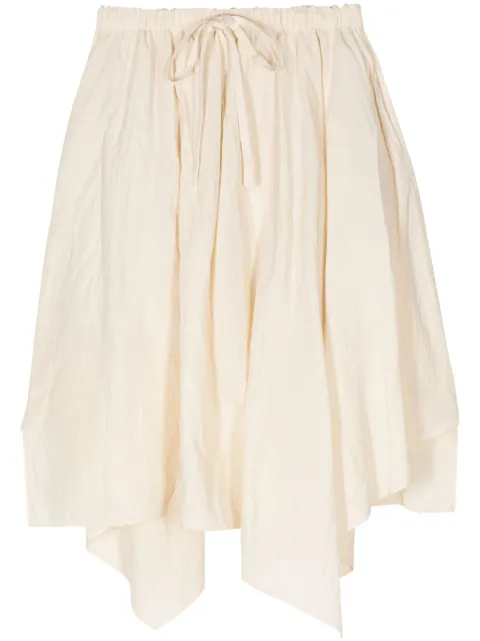Forme D'expression drawstring-waist pleated skirt White DK045FCLC