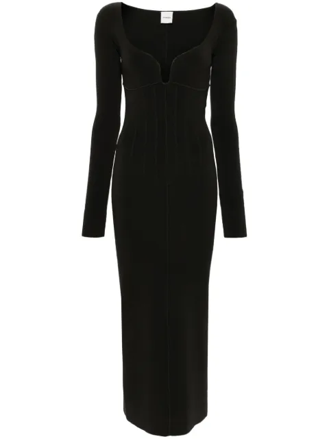 Nanushka seam-detail ribbed midi dress Black NW24PFBS22697