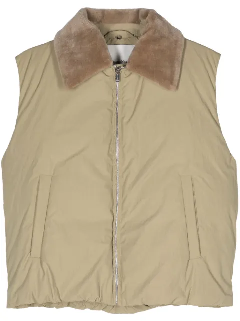 Nanushka fleece-collar padded gilet Neutrals NU24PFJK01579