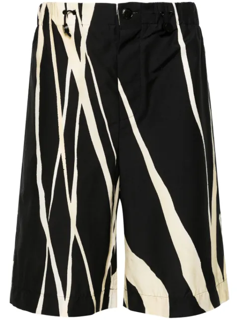 Nanushka drawstring cotton-belnd bermuda shorts Black NM24PFPA01899