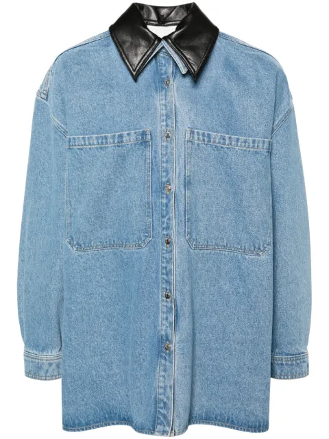 Nanushka contrasting-collar denim shirt jacket Blue NU24PFJK00553