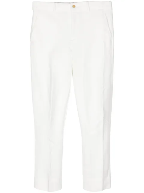 Black Comme Des Garçons cropped slim-cut trousers White 1MP020