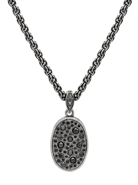 John Varvatos Stardust black-diamonds pendant necklace Silver JVNSSBD2006