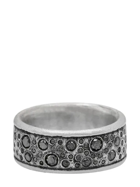 John Varvatos Stardust black-diamonds ring Silver JVRSSBD2008