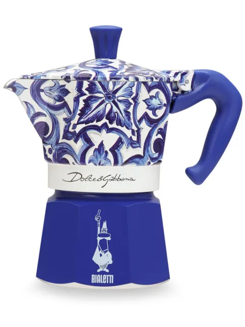 Dolce & Gabbana x Bialetti meidum Moka Express coffee maker (130ml) Blue TCCE14TCAEF