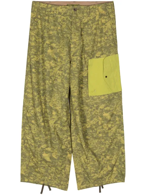 Ten C camouflage-print wide-leg trousers Green 24CTCUP04185T06556