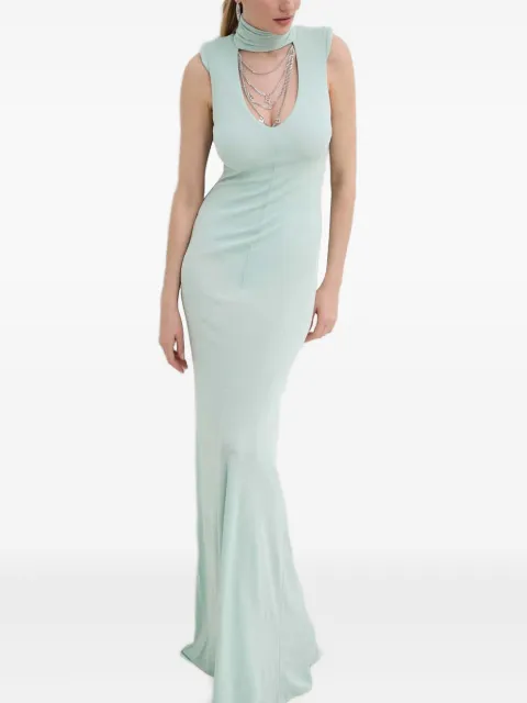 Elisabetta Franchi cut-out roll-neck maxi dress Green AB64742E2