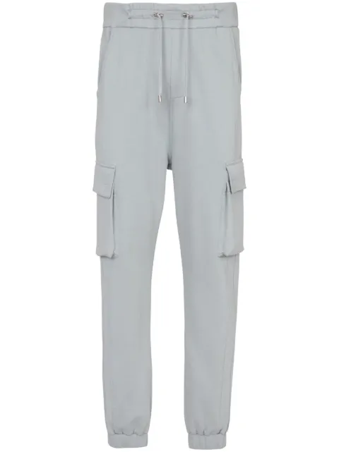 Balmain logo-print cotton cargo track pants Grey DH1OB295BC64
