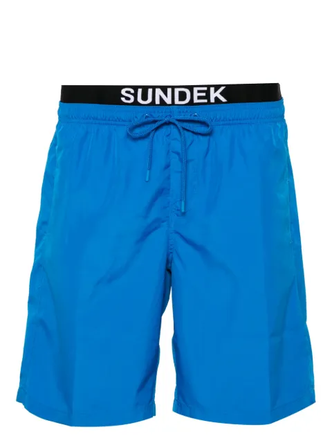 Sundek logo-appliqué layered swim short Blue M729BDP0300
