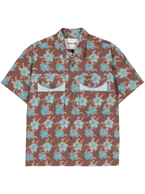 STORY mfg. floral-print cotton shirt Brown SSS24SHCONCOTBFL