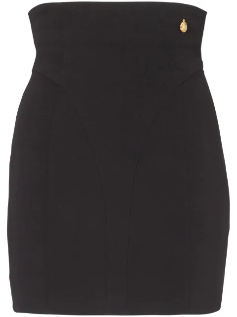 Balmain high-waisted crepe miniskirt Black DF1LA465VB00