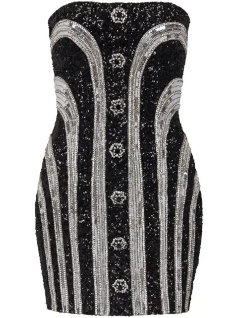 Balmain sequin short dress Black DF1R1009PC49