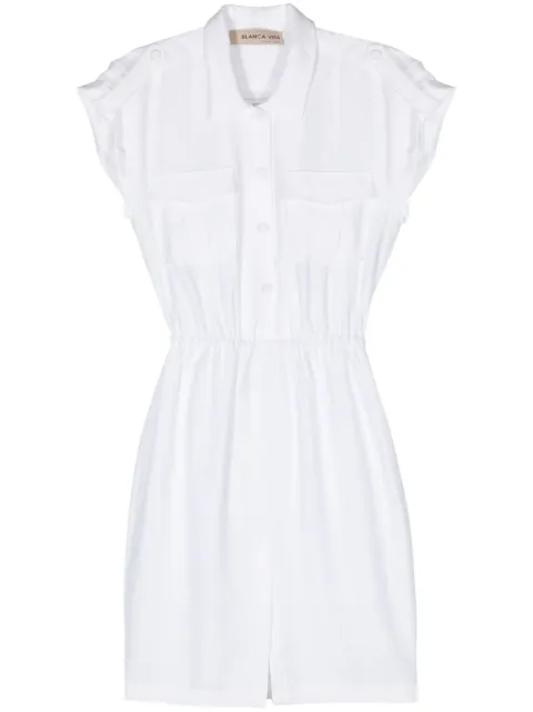 Blanca Vita Afelandra elasticated-waist shirtdress White AFELANDRA