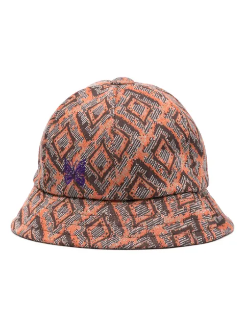 Needles abstract-print bucket hat Orange OT053