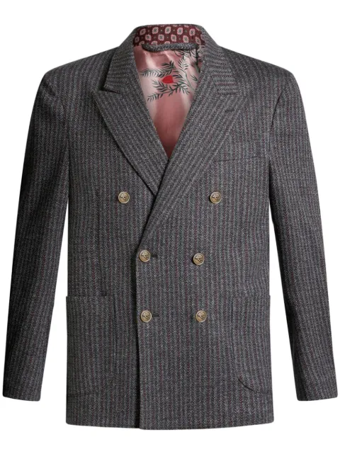 ETRO striped double-breasted blazer Grey MRCA002399JRB01