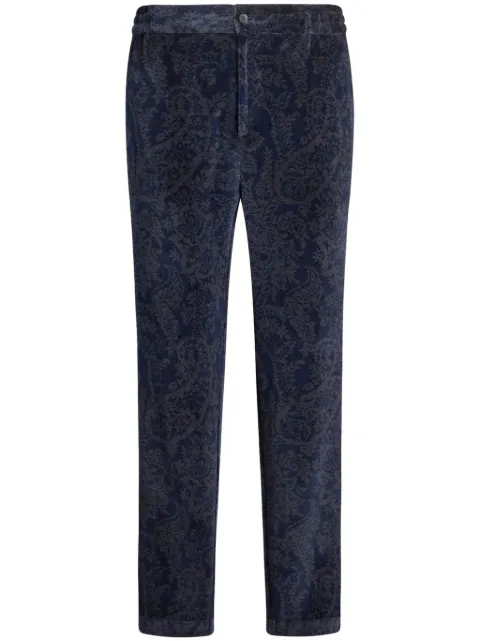 ETRO paisley-jacquard slim-cut trousers Blue MRED000699JJ503