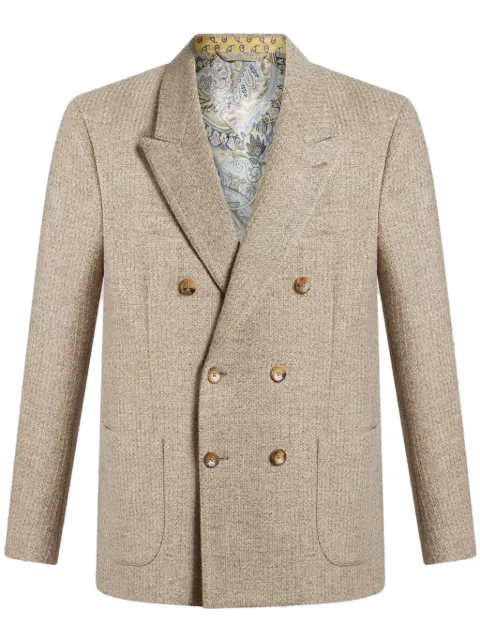 ETRO double-breasted peak-lapel blazer Neutrals MRCA002399TUBJ3